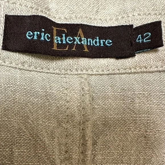 🍋Eric Alexandre Beige Linen Shirt Jacket with pockets size 42 (fits like 6) - Picture 6 of 8